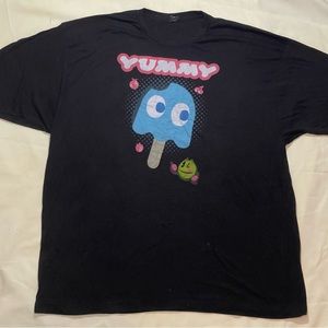 Pac-Man ‘Yummy’ Ghost Popsicle Men’s Graphic T-shirt Black sz: 3XL